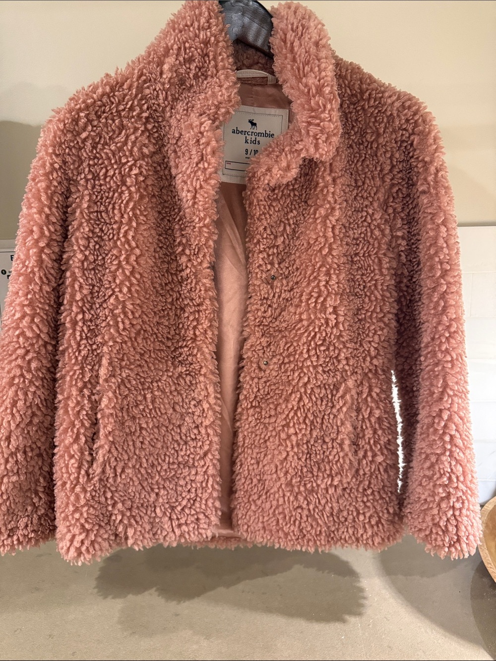 abercrombie kids Dusty Pink Teddy Sherpa Jacket